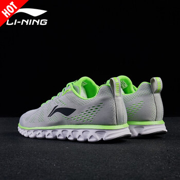 李寧（LI-NING）跑步鞋微晶灰/熒光嫩綠 39