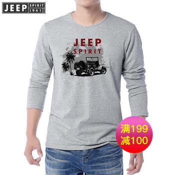 Jeep 長袖 男士T恤 短袖灰色 