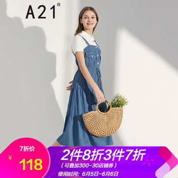 以純牛仔連衣裙