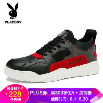 花花公子（PLAYBOY ESTABLISHED 1953）男士黑紅色 41
