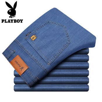 花花公子（PLAYBOY ESTABLISHED 1953） 寬松褲 商務(wù)休閑 男士牛仔褲