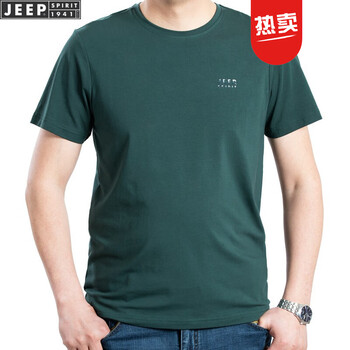 吉普（JEEP） 短袖 男士T恤 綠TS0006 