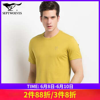 七匹狼（SEPTWOLVES） 短袖 男士T恤 206豆綠色 