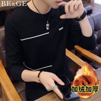 BE&GE 長袖 男士T恤 黑色1802/加絨 XL，L，XXL，M，XXXL
