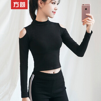 方茴 露臍/腰，露肩 短袖 T恤 女 半高領(lǐng)