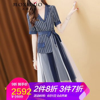 懷孕衣服太單調，時(shí)尚條紋裙