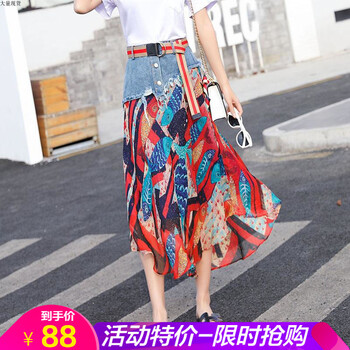 元素,半身裙,流行,拼接,新款,牛仔,趨勢(shì),雪紡,樣式