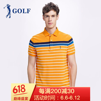 高爾夫（GOLF） 短袖 男士T恤 橙色 