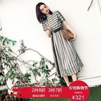 復(fù)古條紋連衣裙，讓你告別平庸