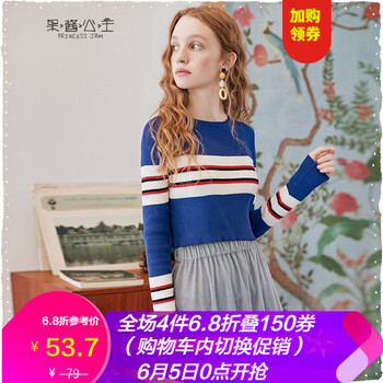 簡(jiǎn)約條紋毛衣，微胖妹子的小心機