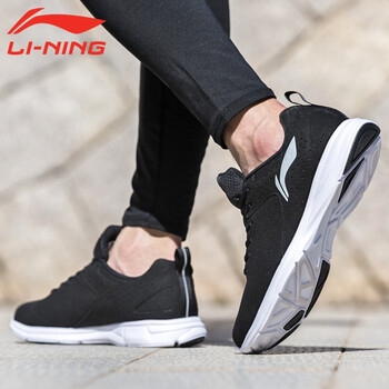 李寧（LI-NING）跑步鞋(反絨)新基礎(chǔ)黑/銀色 