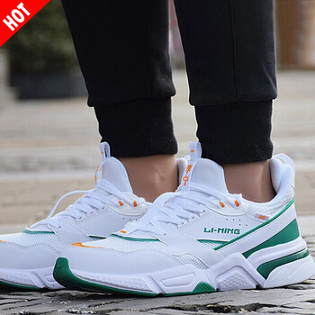 李寧（LI-NING）跑步鞋標(biāo)準(zhǔn)白/青椒綠  