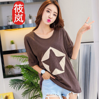 筱嵐（XIAOLAN） 拼接，貼布 短袖 T恤 女 圓領(lǐng)