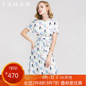 不惱的條紋連衣裙