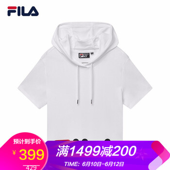 FILA 飄帶 短袖 T恤 女 連帽