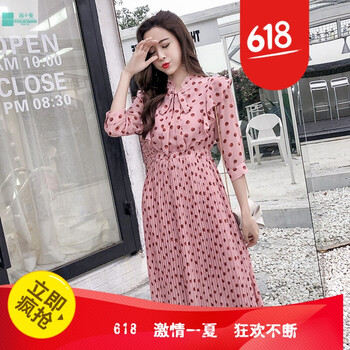 純色短袖連衣裙，微胖妹子的福音