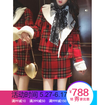 修身毛呢短裙，微胖妹子的福音