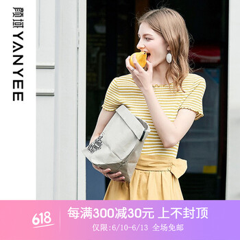 顏域（YANYEE） 木耳邊 短袖 T恤 女 圓領(lǐng)