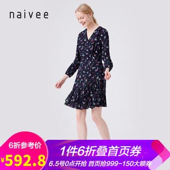 復古長袖連衣裙，微胖妹子的福音
