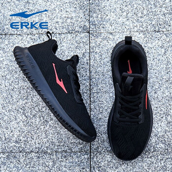 鴻星爾克（ERKE）跑步鞋正黑/大紅4126 