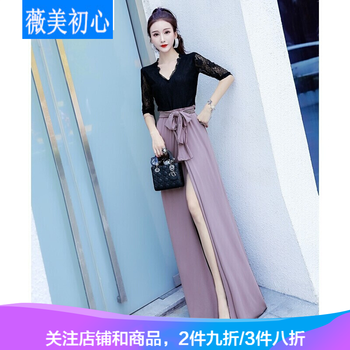 收腰拖地長(zhǎng)裙性感