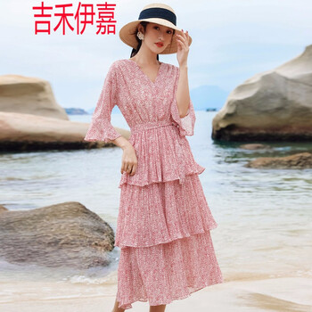 吉禾伊嘉（jiheyijia） 純色 不規(guī)則 連衣裙