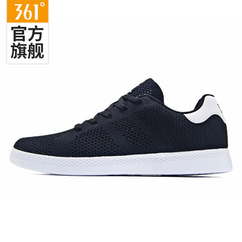361度板鞋烏黑色/361度白 44