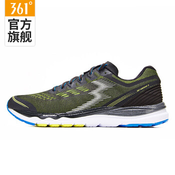 361度跑步鞋黑色/奪目黃 