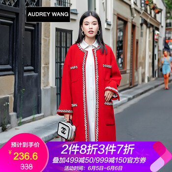 原創(chuàng)女裝紅色開衫