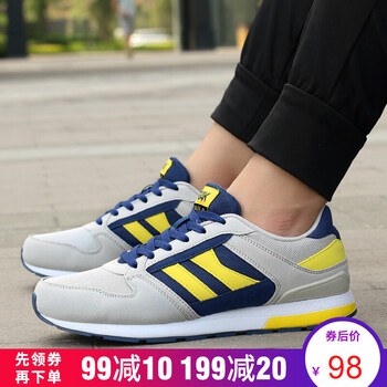 匹克跑步鞋淺灰/閃耀黃 41