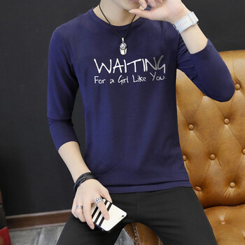 其他品牌 長袖 男士T恤 長袖01藍色 XL，L，XXL，M，XXXL