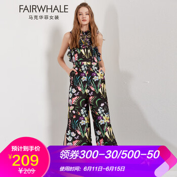 馬克華菲（FAIRWHALE） 純色 印花 連衣裙