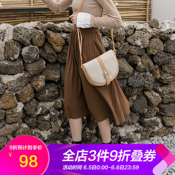 毛線(xiàn)韓版百褶裙