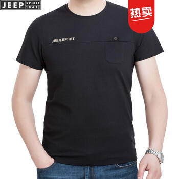 吉普（JEEP） 短袖 男士T恤 黑色11730704066 