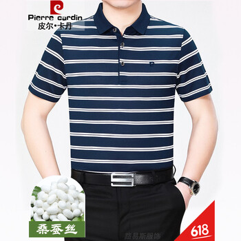 皮爾卡丹（pierrecardin） 短袖 男士T恤 081995802深蘭+白 