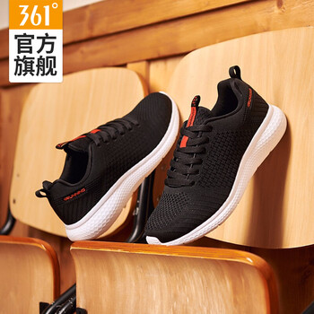 361度跑步鞋曜石黑/熔漿紅 