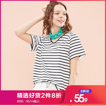 佐丹奴（Giordano） 迷彩 短袖 T恤 女 