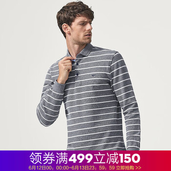 七匹狼（SEPTWOLVES） 短袖 男士T恤 長(cháng)袖003(中灰) 