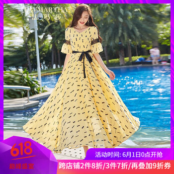 時(shí)尚印花連衣裙，穿出氣質(zhì)小仙女