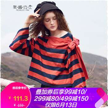 果醬公主（Princess Jam） 露肩，蝴蝶結(jié) 短袖 T恤 女 圓領(lǐng)