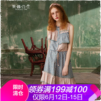 果醬公主（Princess Jam） 圓點(diǎn) 花邊，蕾絲拼接，立體裁剪 連衣裙