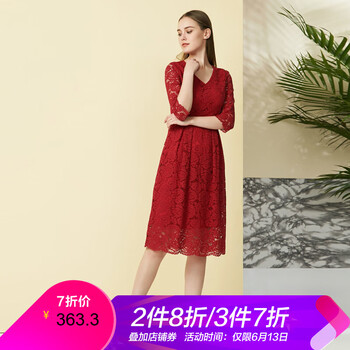 歐柏蘭奴（OMNIALUO） 純色 鏤空，蕾絲 連衣裙