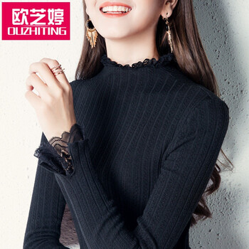 蕾絲長袖針織衫