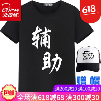北極絨（Bejirog） 短袖 男士T恤 款式15 (黑色衣服) 