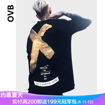 ovb 短袖 男士T恤 黑金 