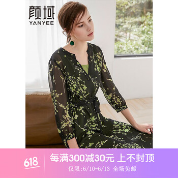 顏域（YANYEE） 碎花 綁帶 連衣裙
