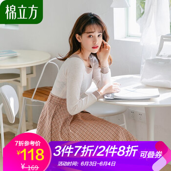 針織方領(lǐng)連衣裙