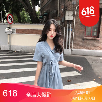 時(shí)尚條紋連衣裙，微胖女神的福音