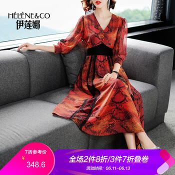 伊蓮娜（Helene & co） 豹紋 口袋，深V款，印花 連衣裙