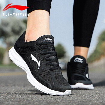 李寧（LI-NING）跑步鞋微晶灰/熒光艷粉/白-2 